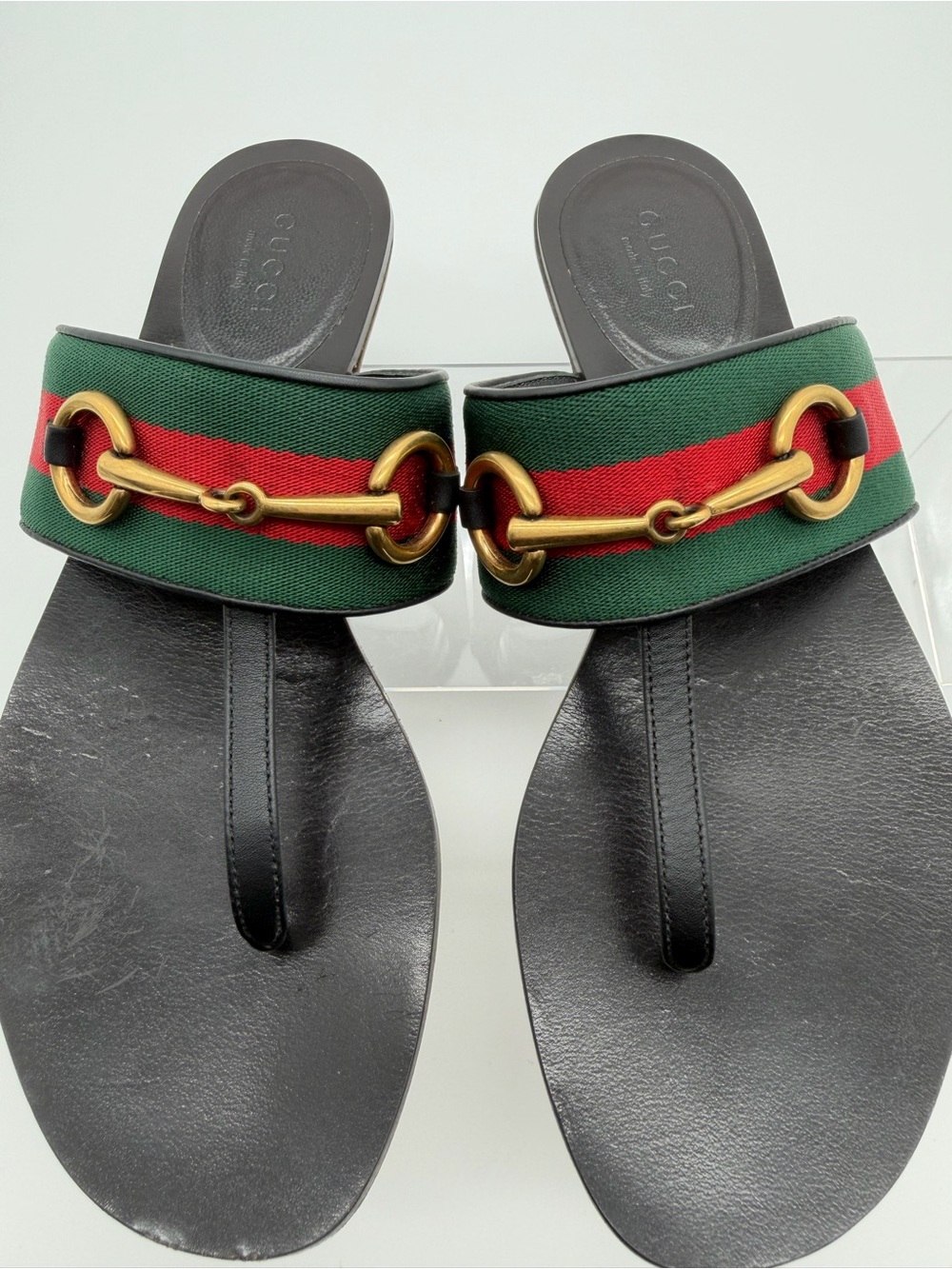 Gucci Black Lifford Leather Flip Flop Thong Sandal Size 35+ - Picture 6 of 15